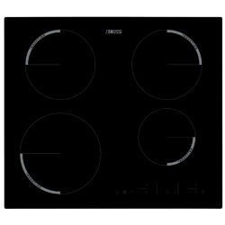 Zanussi ZEL6640FBA  60cm Electric Induction Hob in Black Glass with Stainless Steel Trim